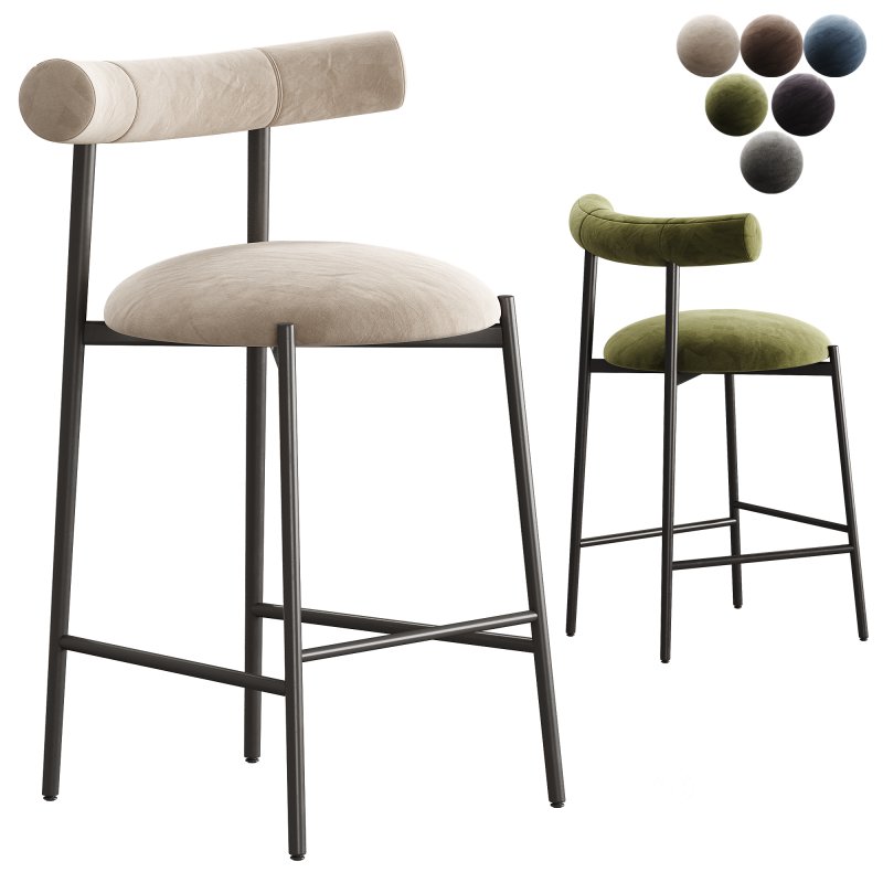 Chairs More Pampa SG 65 Low Green & Black Stool by Studio Pastina Image 2