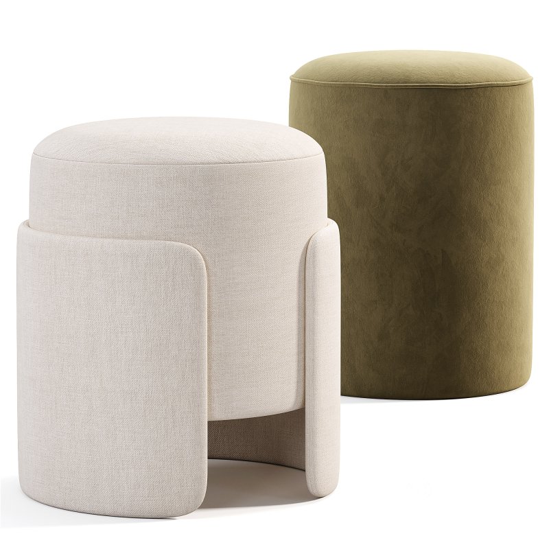 Makeup Stool,Ottoman Black Lines Image 3