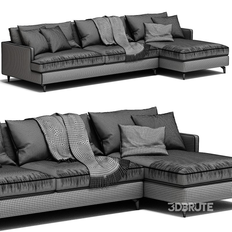 DAVE Sofa Bed With Chaise Longue By Milano Bedding Image 5