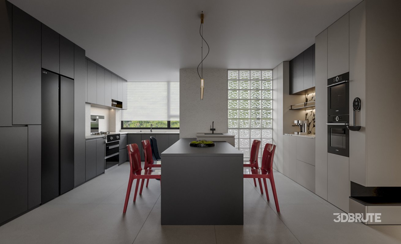 Modern living and dining room kitchen Image 2