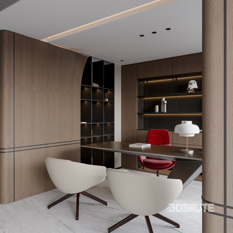 Modern living room and office scene Image 6