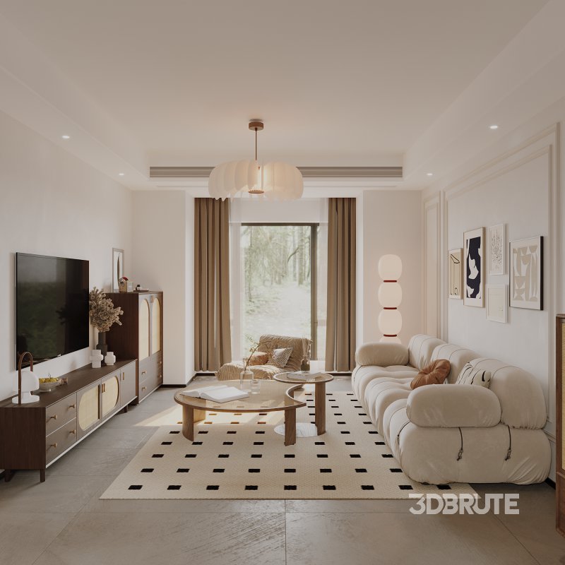 Wabi-sabi style living and dining room Image 5