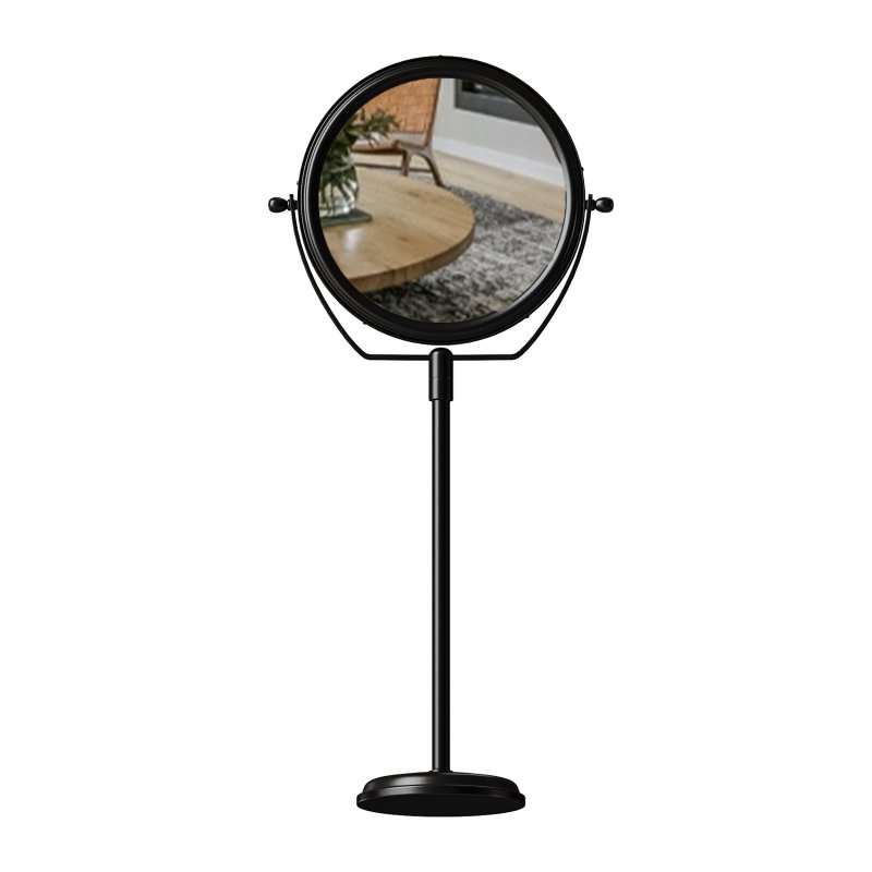 Table Makeup Mirror Chrome Brass Swivel Magnifying Two Sided Image 9
