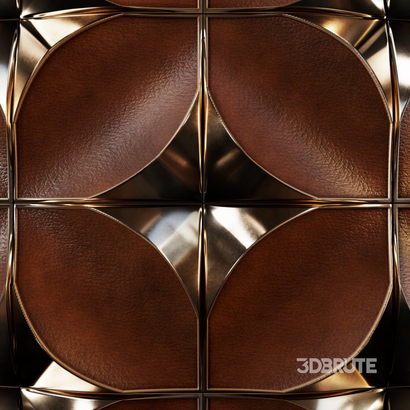 Dune Metal And Leather Wall Tile Image 4