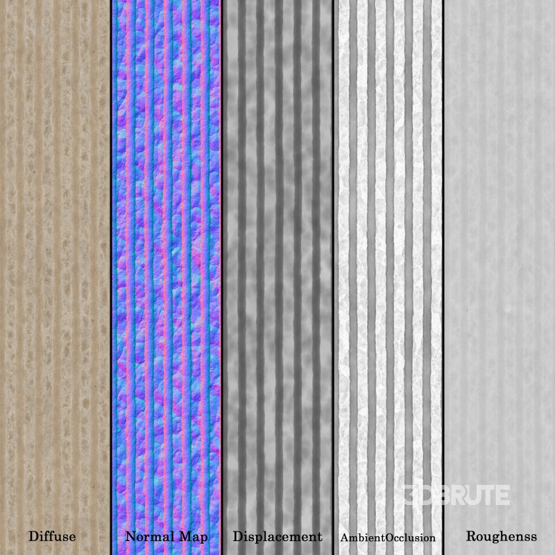 Ribbed Concrete wall 04 (Seamless) Image 7
