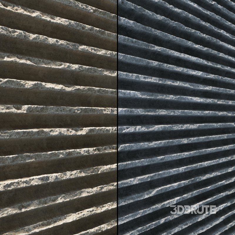 Ribbed Concrete wall 01(Seamless) Image 6