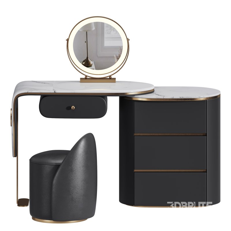 Ensemble de meuble lavabo moderne en bois massif minimaliste Image 9