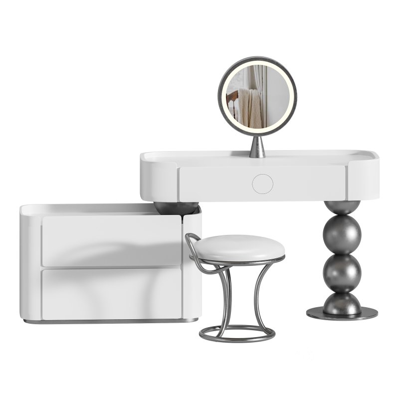 Orren Ellis Ensemble de meuble-lavabo contemporain en bois massif de luxe contemporain Image 6