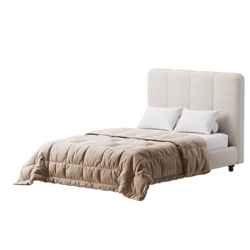 Modern Fabric Storage Panel Bed Image 12