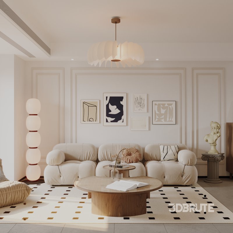 Wabi-sabi style living and dining room Image 1