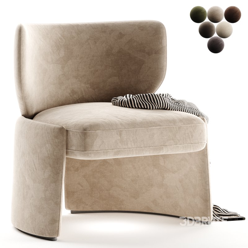 Emilia Gray fabric Lounge Chair Image 2