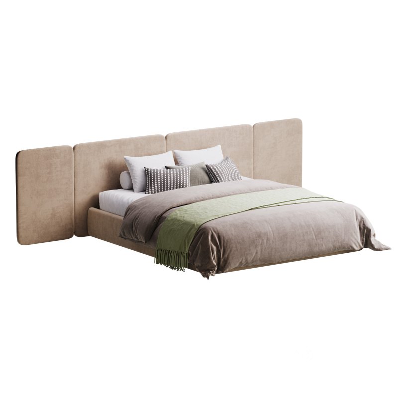 Natural Finish Fabric Pallet Bed Image 4