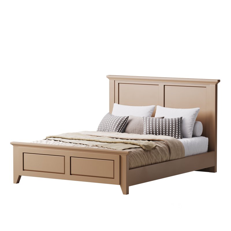 Solid Wood Panel Bed Image 11