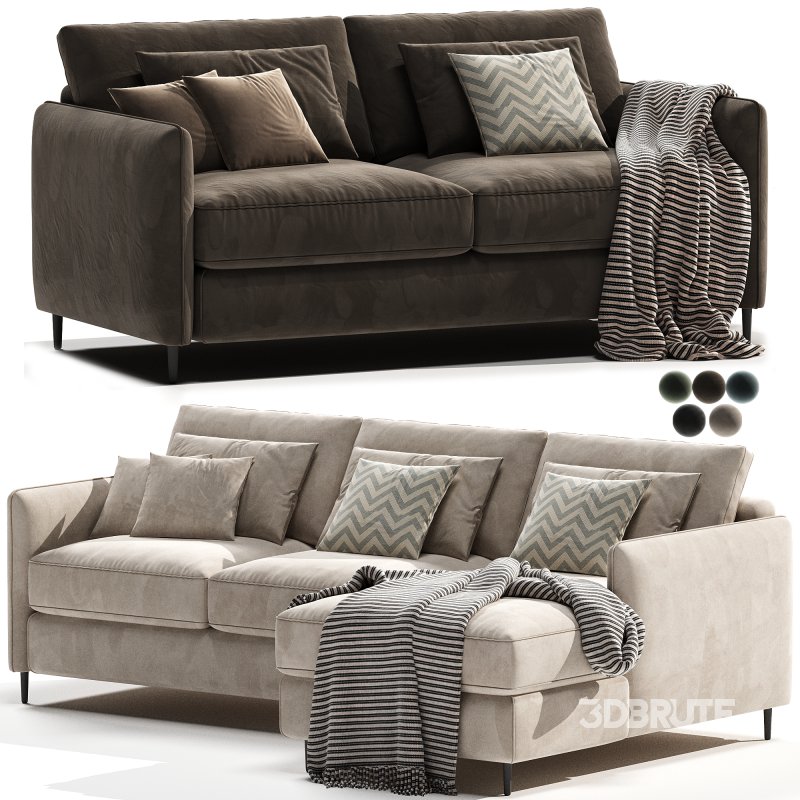 Sofá cama rinconero de algodón lino Loméo Image 4