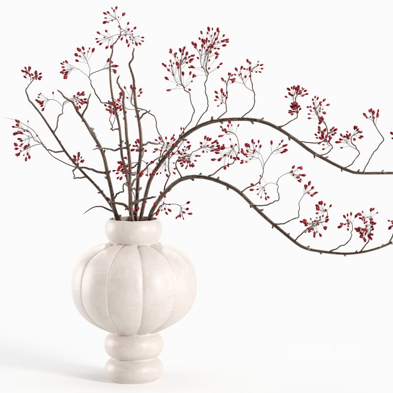 Red Berry Branches in LOUISE ROE Balloon Vases Image 4