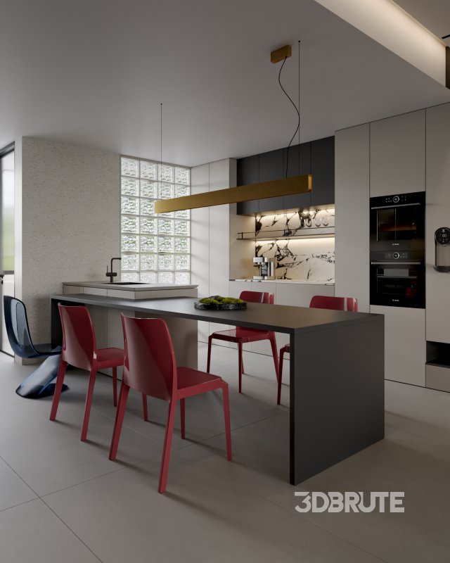Modern living and dining room kitchen Image 3