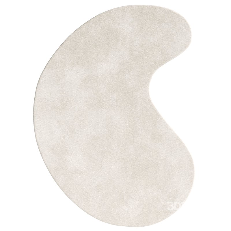 Vanni Solid Cream Curved Wool Rug Image 3