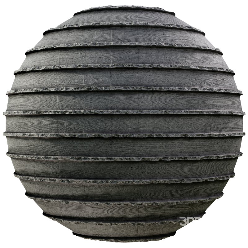 Ribbed concrete wall with wood stamp (Seamless) Image 5