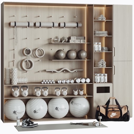 A Rack with gym equipment 02