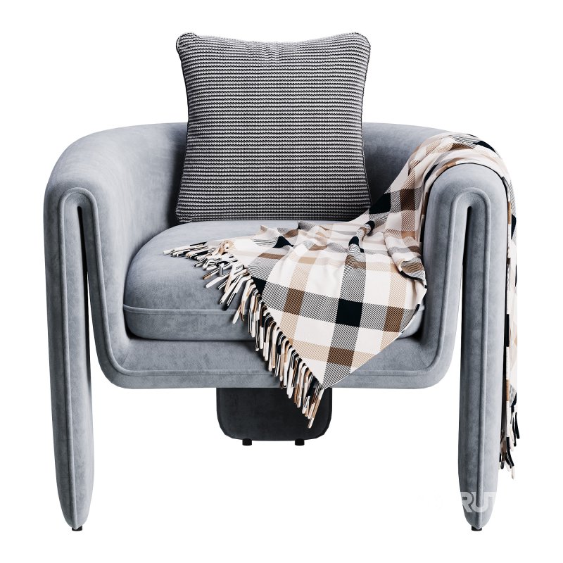 Sculptural Upholstered Lounge Chair Image 4