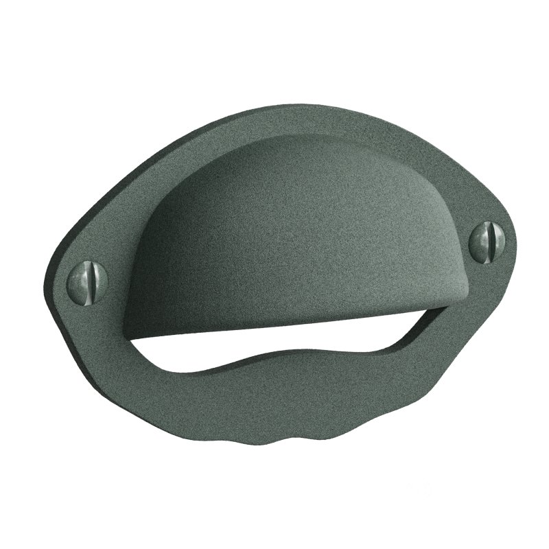 Cabinet or Drawer Bin Pull Black Iron Cup Image 4