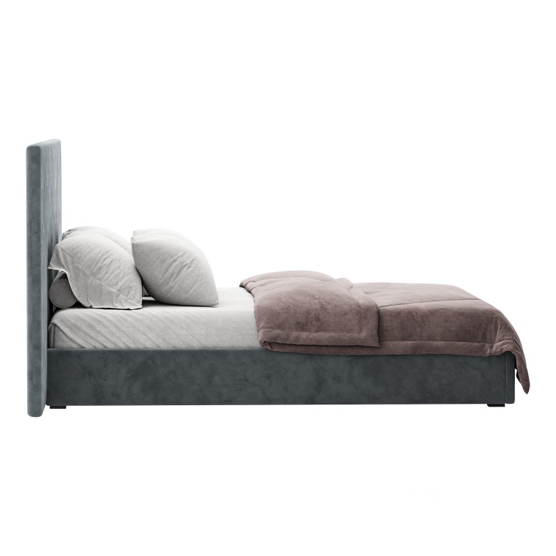 Charcoal Velvet BED Image 7