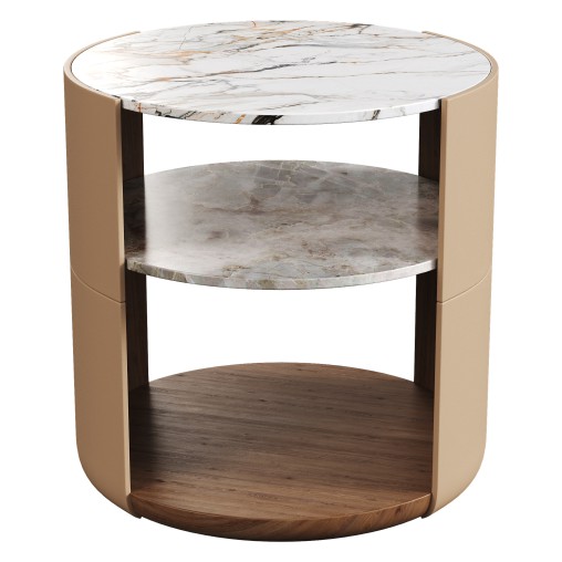 Round Marble Nightstand