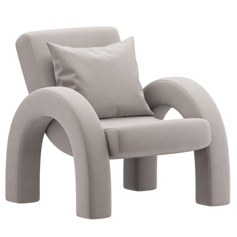 Arco_Lounge_Chair_Small_Boucle_Beige Image 2