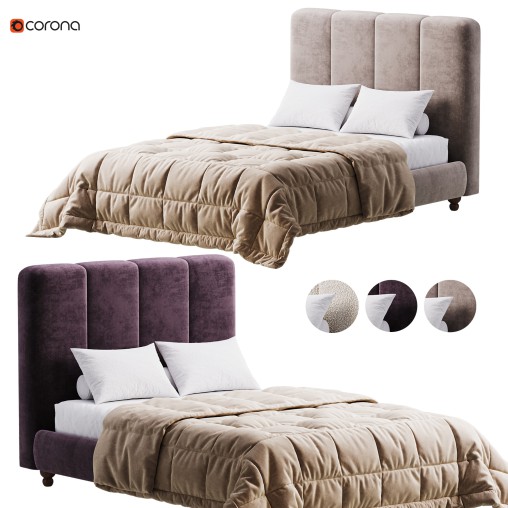 Modern Fabric Storage Panel Bed