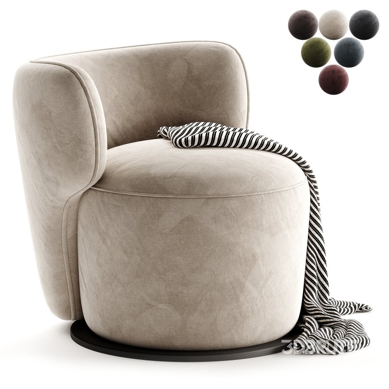 SM Living Couture Sierra Black Swivel Armchair Image 2