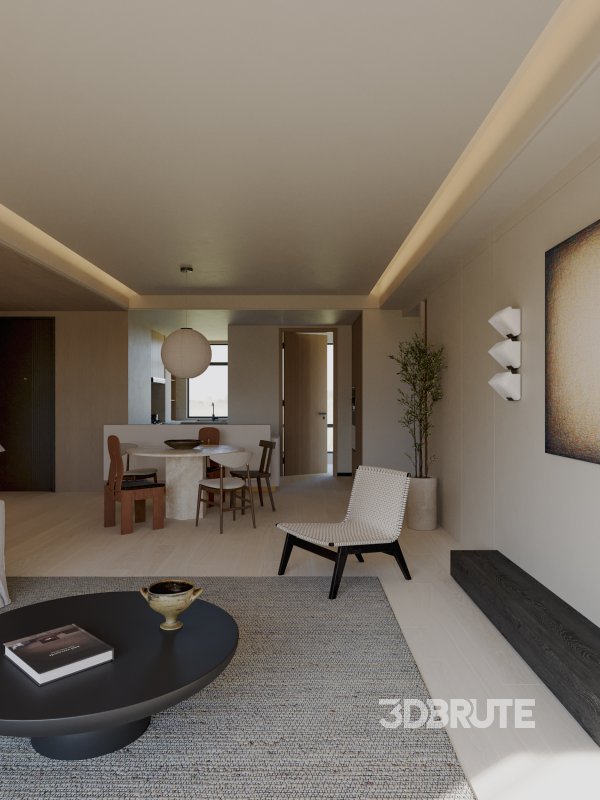 Wabi-sabi living and dining room Image 6