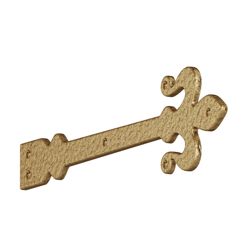 Wrought Iron Dummy Door Hinge Fleur De Lis 16″ Hinges Image 9