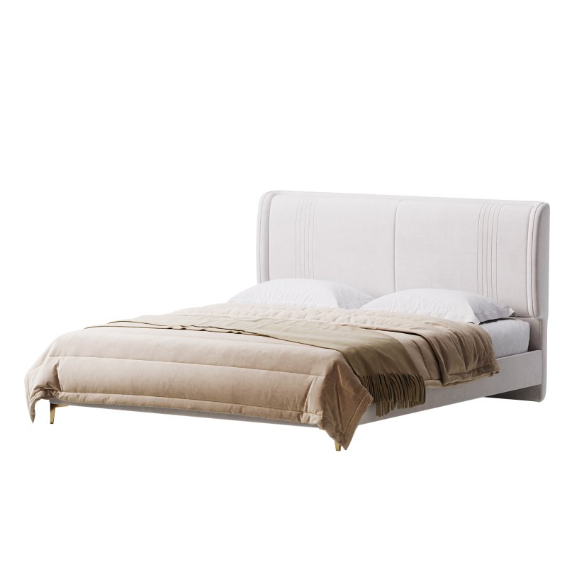 Contemporary White Pine Wooden Standard Bed Image 11