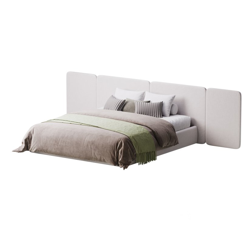 Natural Finish Fabric Pallet Bed Image 7