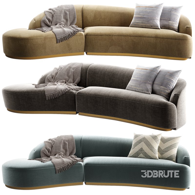 Reya Curved Sectional Sofa Lounge Image 3