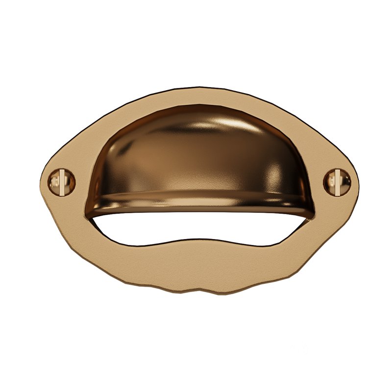 Cabinet or Drawer Bin Pull Black Iron Cup Image 9