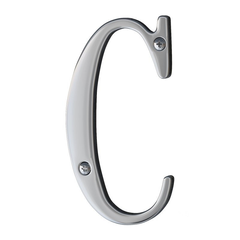 House Letter Solid Bright Brass Wall Mount C Letter Image 6