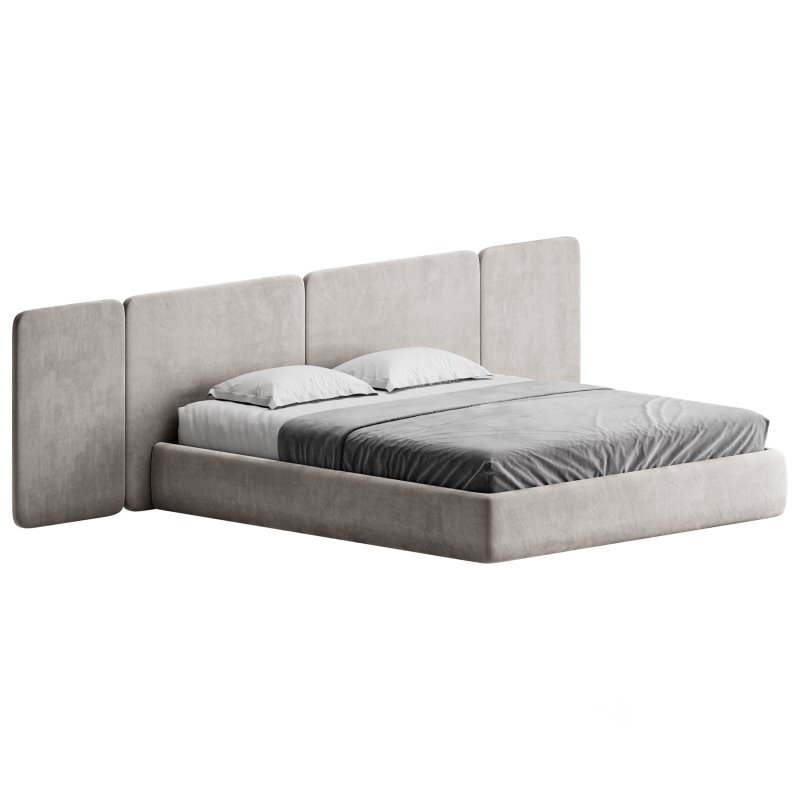 Natural Finish Fabric Pallet Bed Frame with Sponge Fill for Bedroom Comfort Image 9