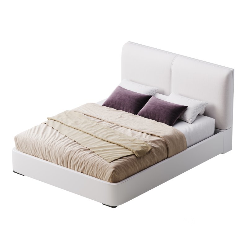 Rectangle Solid Color Storage Panel Bed Image 10