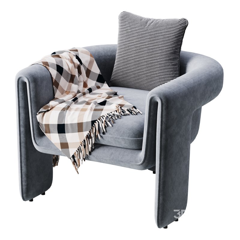 Sculptural Upholstered Lounge Chair Image 13