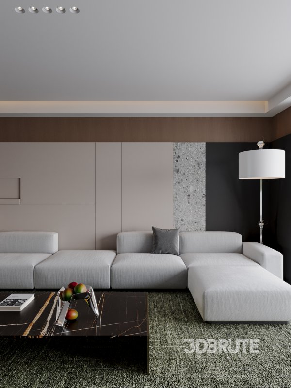 Modern living room dining room scene Image 3