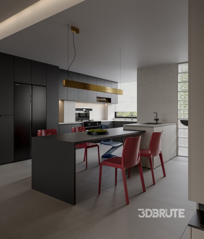 Modern living and dining room kitchen Image 4
