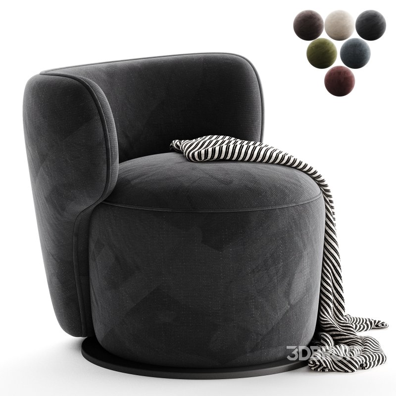 SM Living Couture Sierra Black Swivel Armchair Image 4