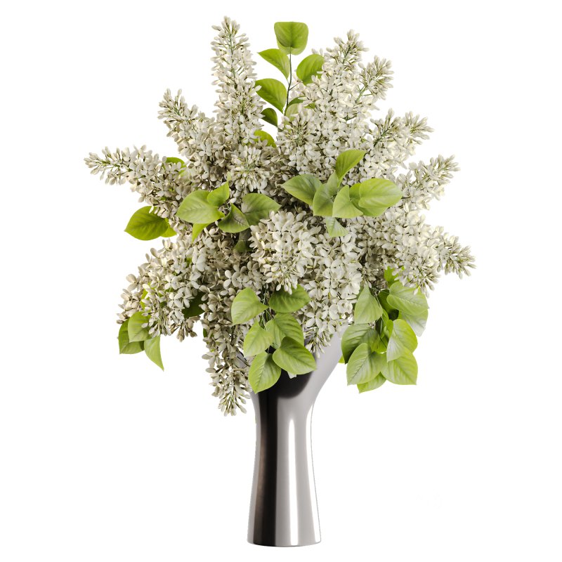 White Lilac in a Metallic Vase Image 2