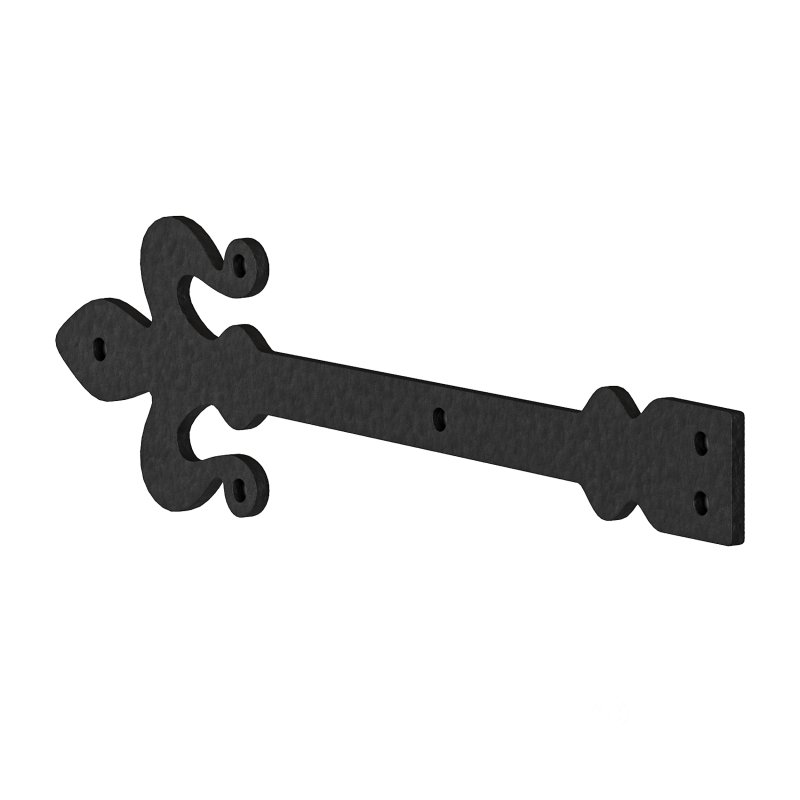 Wrought Iron Dummy Door Hinge Fleur De Lis 16″ Hinges Image 8