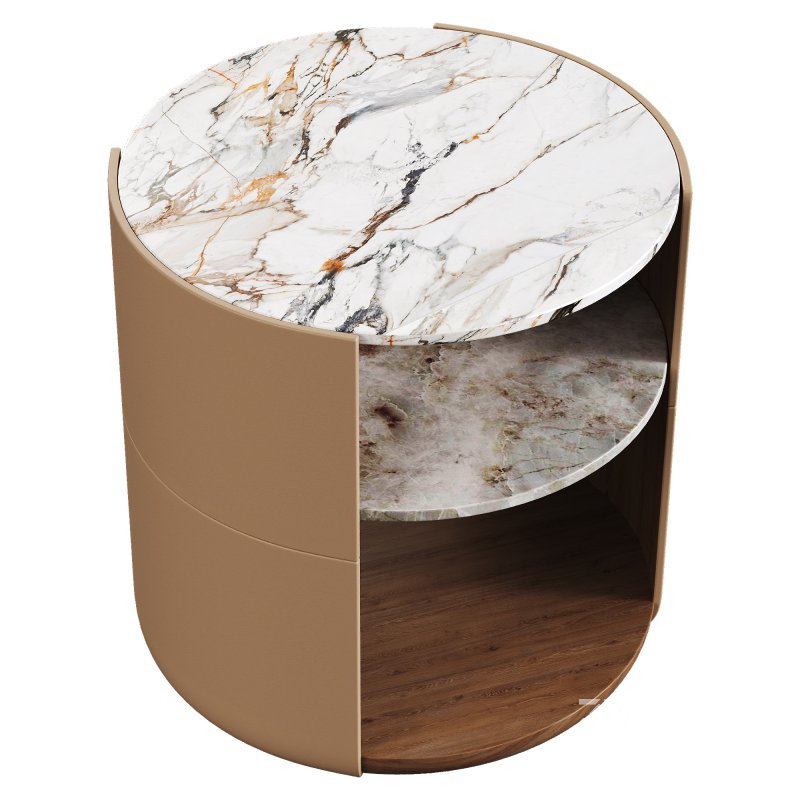 Round Marble Nightstand Image 3