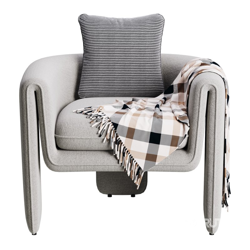 Sculptural Upholstered Lounge Chair Image 9