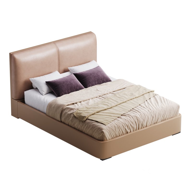 Rectangle Solid Color Storage Panel Bed Image 6