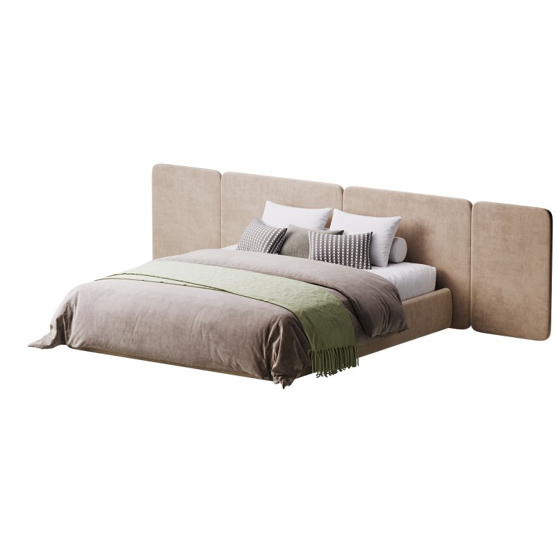 Natural Finish Fabric Pallet Bed Image 5