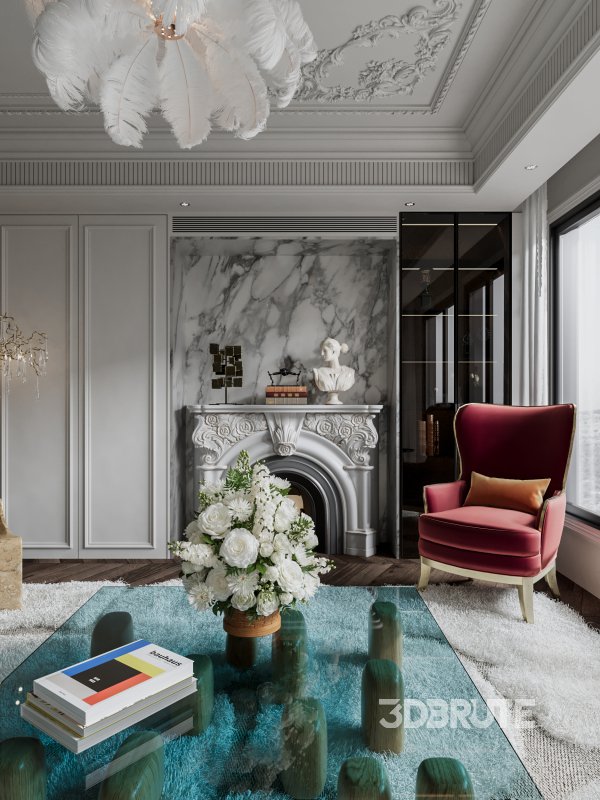 Classic luxury living room scene Image 5